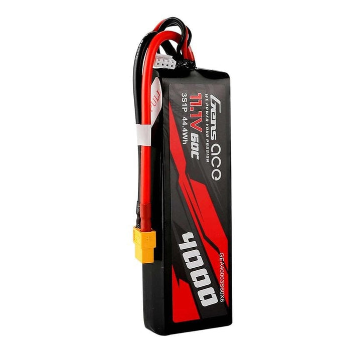 gea40003s60x6 11.1 V 4000 mAh 3S 60C Lipo: XT60 Soft Pack