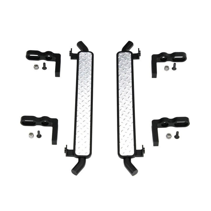 HRATRXF33DP01	 Aluminum Diamond Rock Rail Side Step (2): Traxxas TRX-4