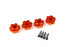 TRA8956T Traxxas Wheel hubs, hex, aluminum (orange-anodized) (4)/ 4x13mm screw pins (4)