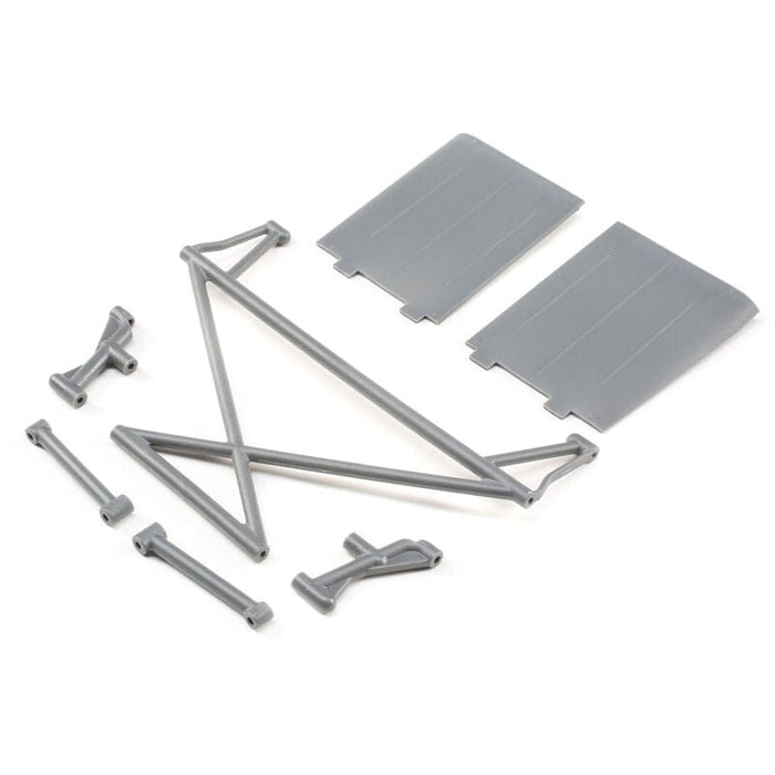 LOS230041 Rear Tower Support, X-Bar, Mud Guards, Gray: Rock Rey