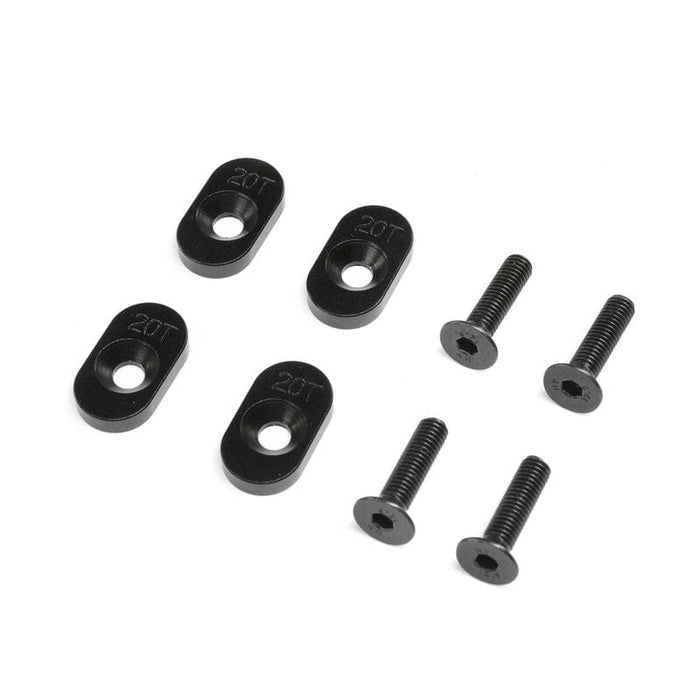 LOS232138 Engine Mount Insert & Screws 20T, Black(4): DBXL 2.0