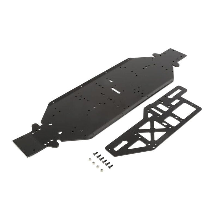 LOS251050 Chassis w Brace plate 4mm Black DBXL-E