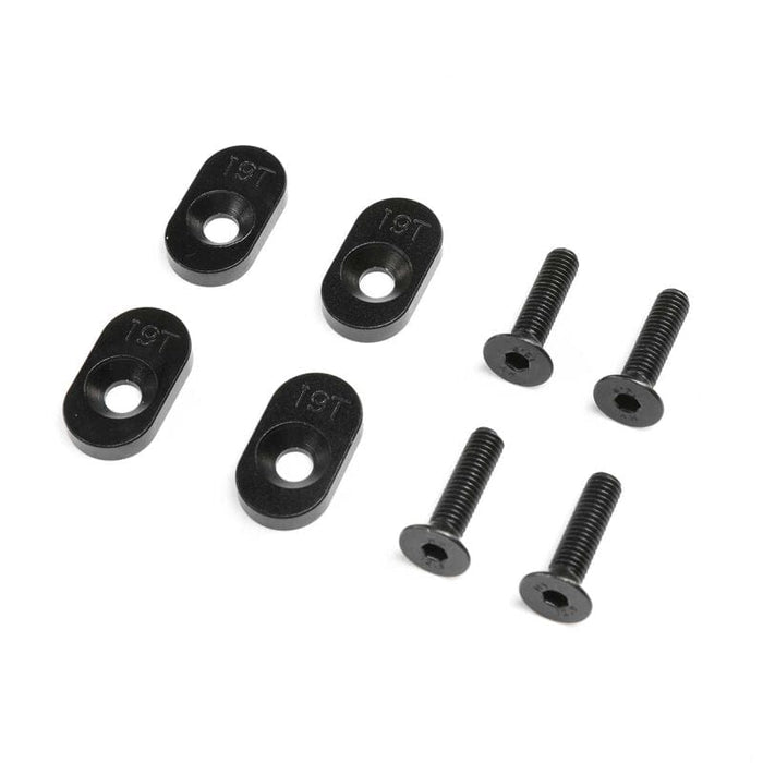 LOS252137 EngineMountInsert & Screws 19T, Black(4): DBXL 2.0