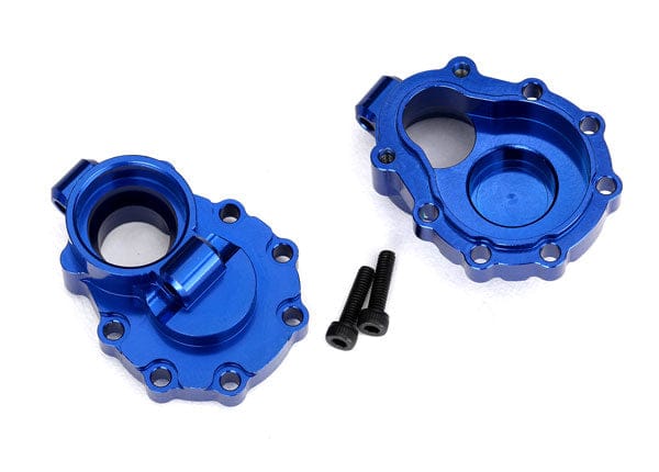 TRA8253X Traxxas Portal housings, inner (rear), 6061-T6 aluminum (blue-anodized) (2)/ 2.5x10 CS (2)