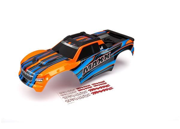 TRA8911T Traxxas Body, Maxx, orange (painted)/ decal sheet