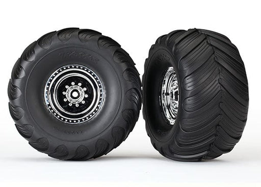 TRA3663X Traxxas Bigfoot #1 tires and wheels (rear)