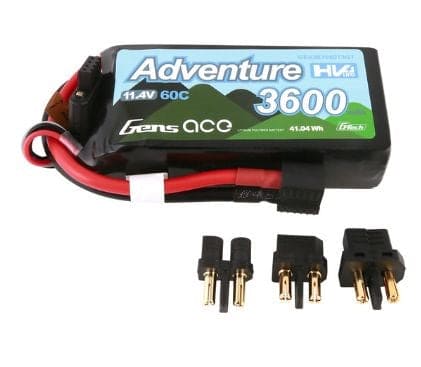 GEA363S60T3GT Gens Ace G-Tech 3600mAh 3S 11.4V 60C LiPo Deans & XT60 Adapter