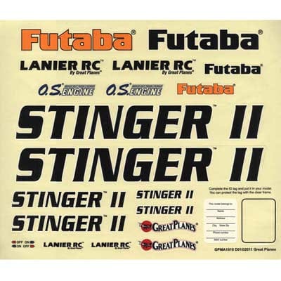 GPMA4239 Decals Stinger II 46 ARF