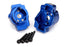 TRA8256X Traxxas Portal drive axle mount, rear, 6061-T6 aluminum (blue-anodized) (left and right)/ 2.5x16 CS (4)