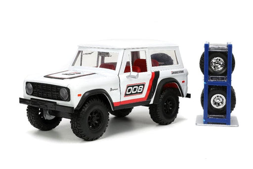 JAD34181 Jada 1/24 "Just Trucks" with Rack 1973 Ford Bronco - Glossy White