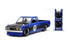 JAD34193 Jada 1/24 "Just Trucks" with Rack 1972 Datsun 620 Pickup - Glossy Blue/Black Stripe