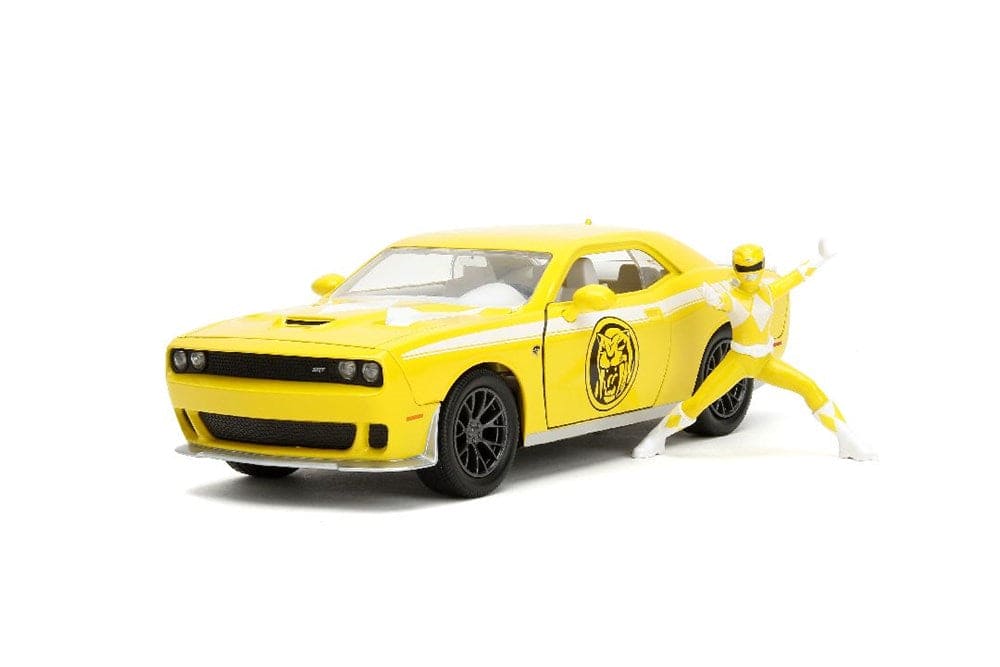 JAD34392 Jada 1/24 "Hollywood Rides" 2015 Dodge Challenger Hellcat with Yellow Ranger