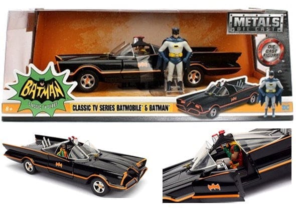 JAD98259 Jada 1/24 "Batman Classic TV Series" Batmobile w/ Batman & Robin - 1966