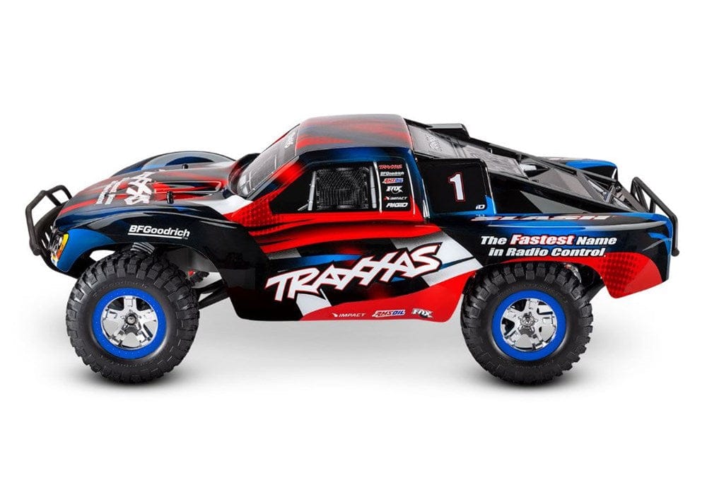 TRA58034-1REDBLUE Traxxas Slash RTR 2WD Brushed with Battery & Charger - Red/Blue
