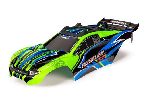 TRA6734G Traxxas Body, Rustler 4X4, Green & Blue Decal Sheet