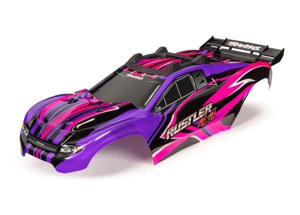 TRA6734P Traxxas Body, Rustler 4X4, Pink & Purple Decal Sheet