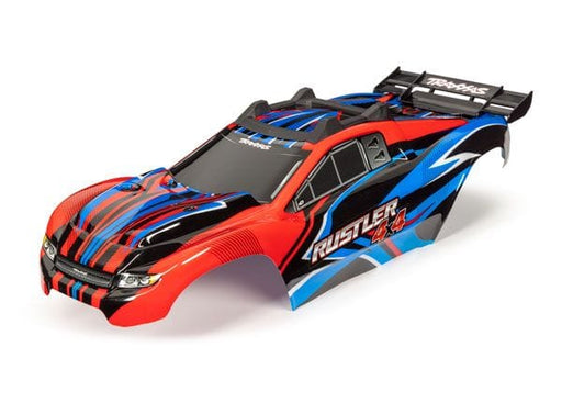 TRA6734R Traxxas Body, Rustler 4X4, Red & Blue Decal Sheet