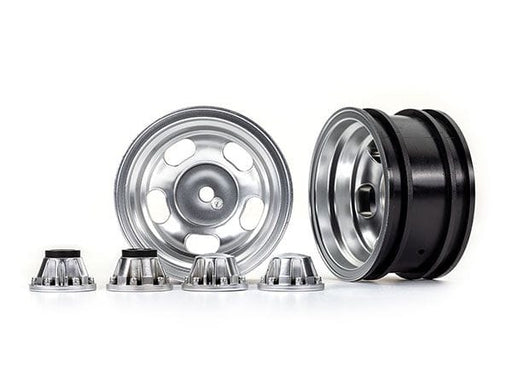 TRA8158 Traxxas Wheels, 2.2", Satin Chrome (2)/ Center Caps (2)