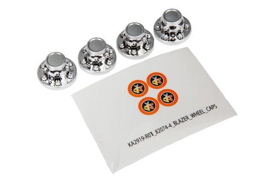 TRA8164 Traxxas Center caps, wheel (chrome) (4)/ decal sheet (requires #