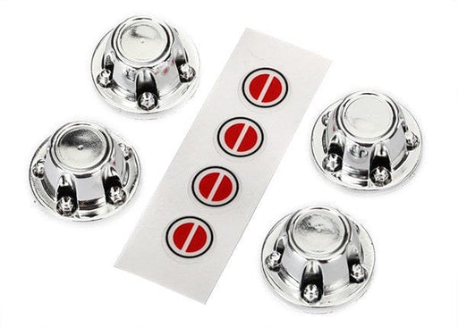 TRA8176 Traxxas Center caps, wheel (chrome) (4)/ decal sheet