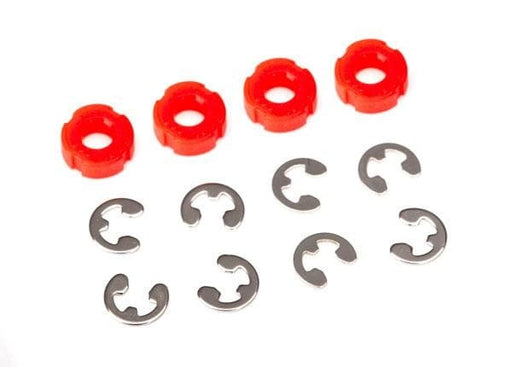 TRA8261 Traxxas Piston, damper (red) (4)/ e-clips (8)