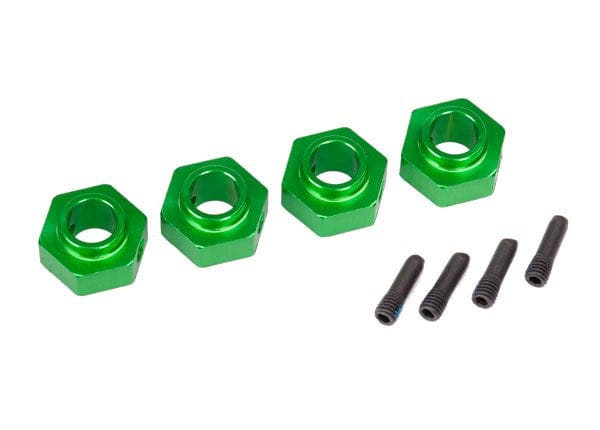 TRA8269G Traxxas Wheel hubs, 12mm hex, 6061-T6 aluminum (green-anodized)