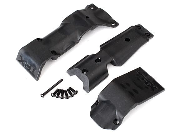 TRA8637  Skid plate set, front/ skid plate, rear/ 3x10 BCS (6)/ 3x30 BCS (1) (fits #8629 & 8630 bulkheads)