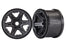 TRA8671  Wheels, 3.8' (black) (2) (17mm splined)