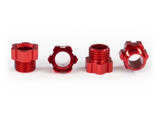 TRA8886R Traxxas Stub axle nut, aluminum (red-anodized) (4)