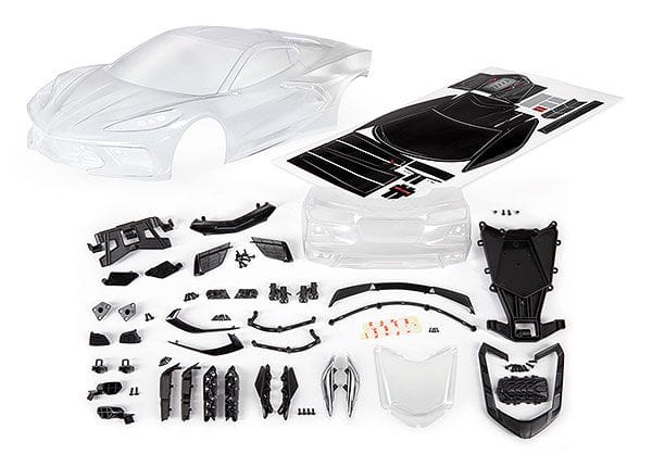 TRA9311 Traxxas Body, Chevrolet Corvette Stingray (clear, trimmed)