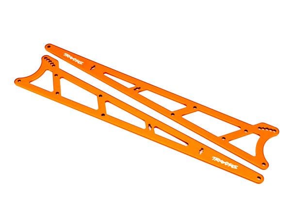 TRA9462A Traxxas Side plates, wheelie bar, orange (aluminum) (2)