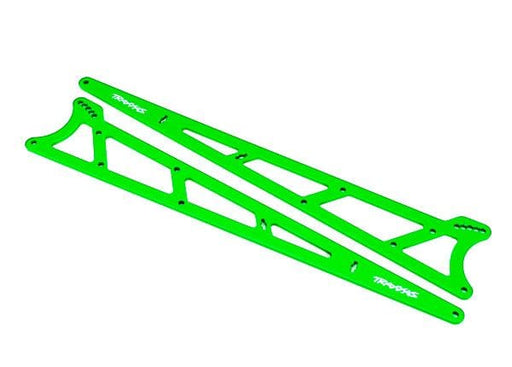 TRA9462G Traxxas Side plates, wheelie bar, green (aluminum) (2)