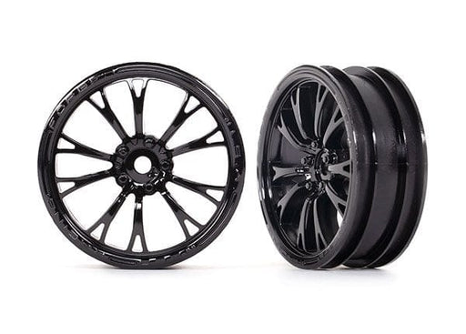 TRA9472 Traxxas Wheels, Weld gloss black (front) (2)