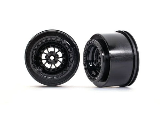 TRA9473 Traxxas Wheels, Weld gloss black (rear) (2)