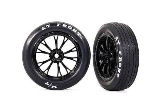 TRA9474 Traxxas Tires & wheels, assembled (gloss black wheels) (Fr) (2)