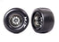 TRA9476X Traxxas Tires & wheels (Weld black chrome) M/T Drag Slicks (2)