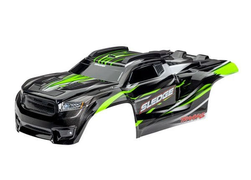 TRA9511G Traxxas Body, Sledge, green/ window, grille, lights decal sheet