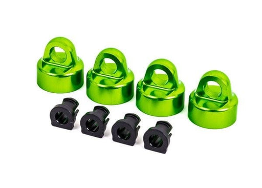 TRA9664G Traxxas Shock caps, aluminum (green-anodized), GT-Maxx shocks (4