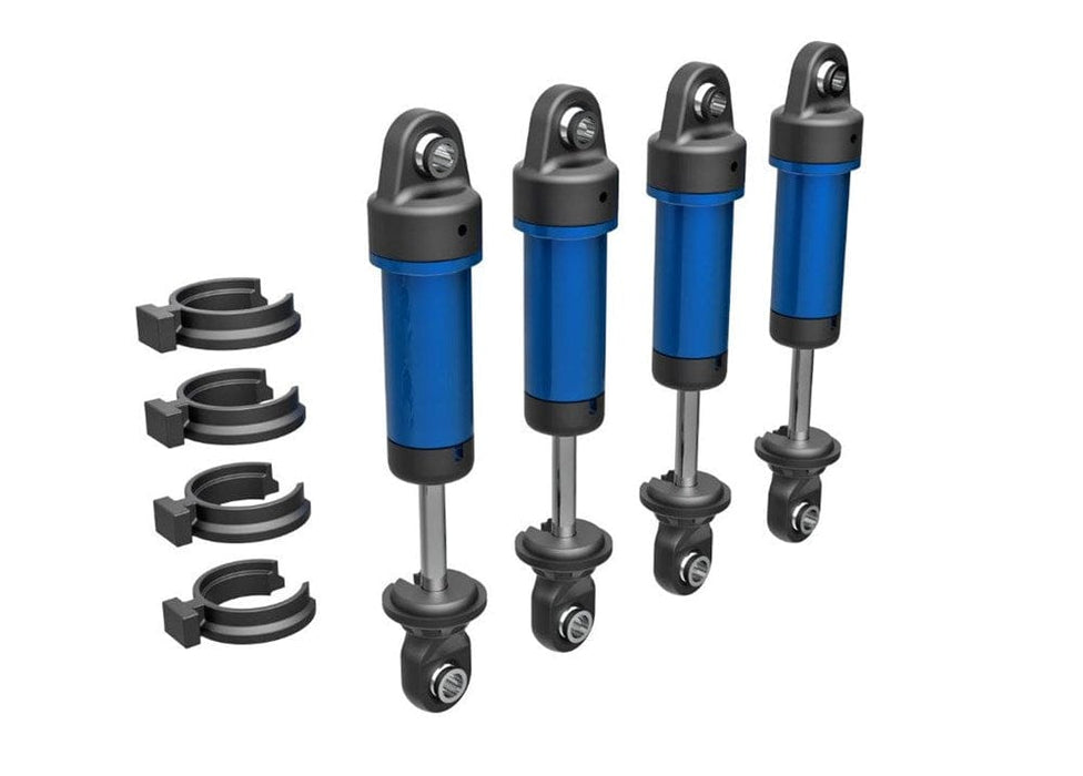 TRA9764-BLUE Traxxas Shocks, GTM, Aluminum (Blue-Anodized)