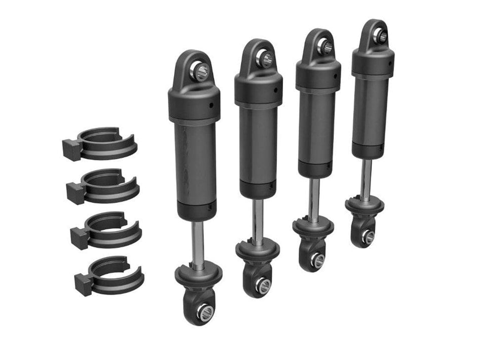 TRA9764-GRAY Traxxas Shocks, GTM, 6061-T6 Aluminum (Dark Titanium-Anodized) (Fully Assembled W/O Springs) (4)