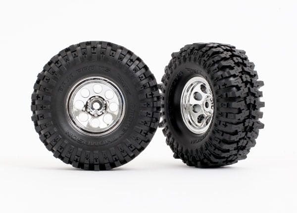 TRA9873Traxxas Premounts (Chr 1.0" Wheels, MT Baja Pro XS 2.4x1.0") (2)