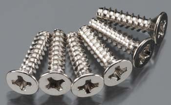 Screws, 3x12mm countersunk self-tapping (6)