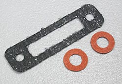  Exhaust header gasket (1)/ gaskets, pressure fitting (2)