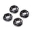 LOS252112  17mm Flanged Wheel Nut, Black (4): Super Rock Rey