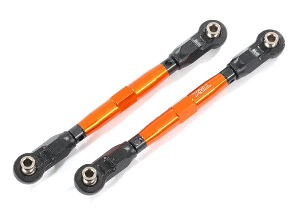 TRA8948A Traxxas Toe links, front (TUBES orange-anodized, 7075-T6 aluminum, stronger than titanium) (88mm) (2)/ rod ends, rear (4)/ rod ends, front (4)/ aluminum wrench (1)